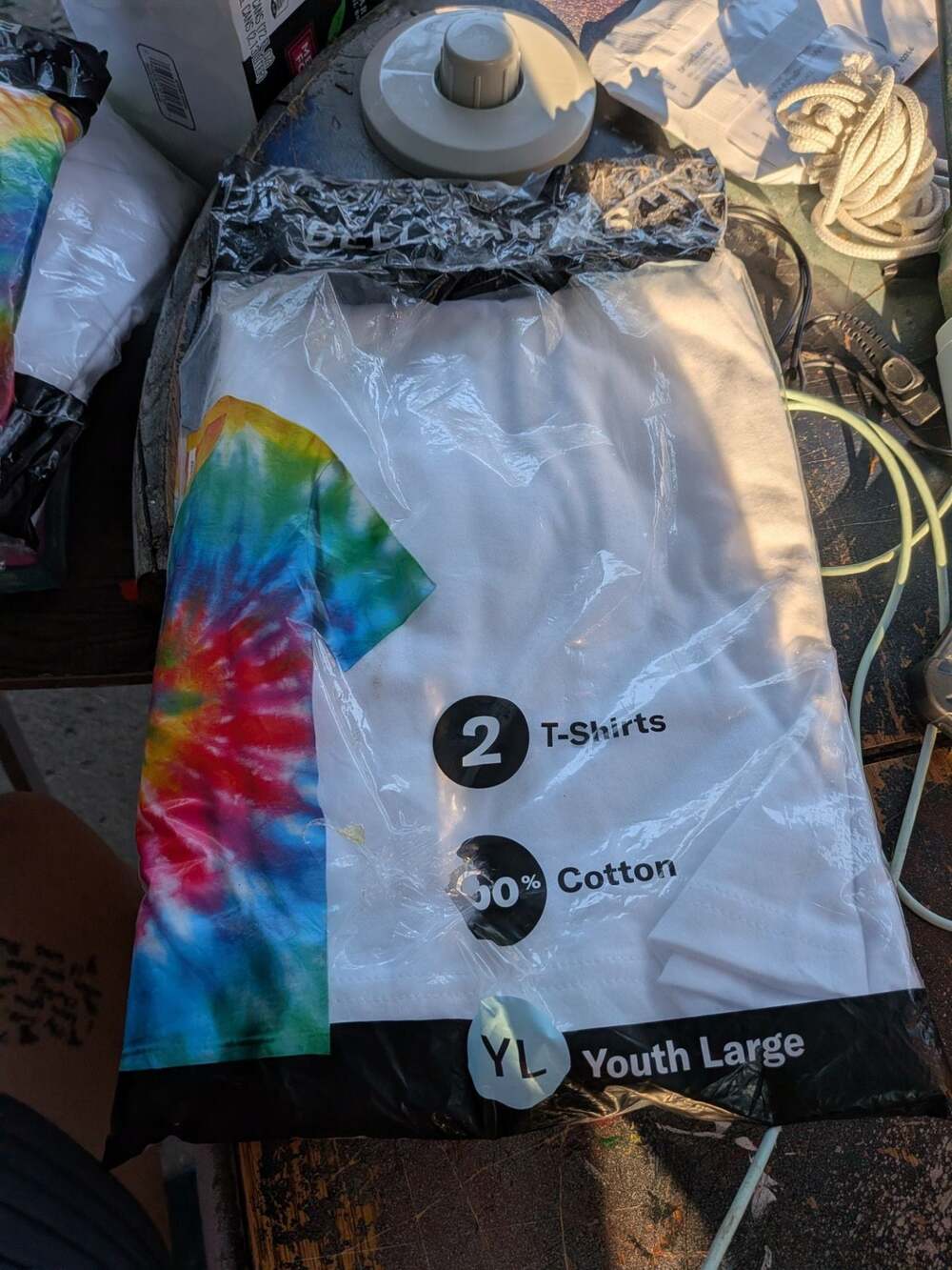 Bella+Canvas Youth Large White Crew Neck T-Shirt 2-Pack for Crafting